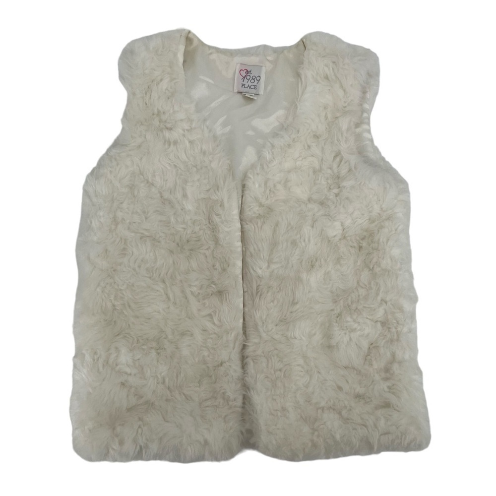 The Children’s Place White Faux Fur Lined Vest Size XL (14) Girl’s
